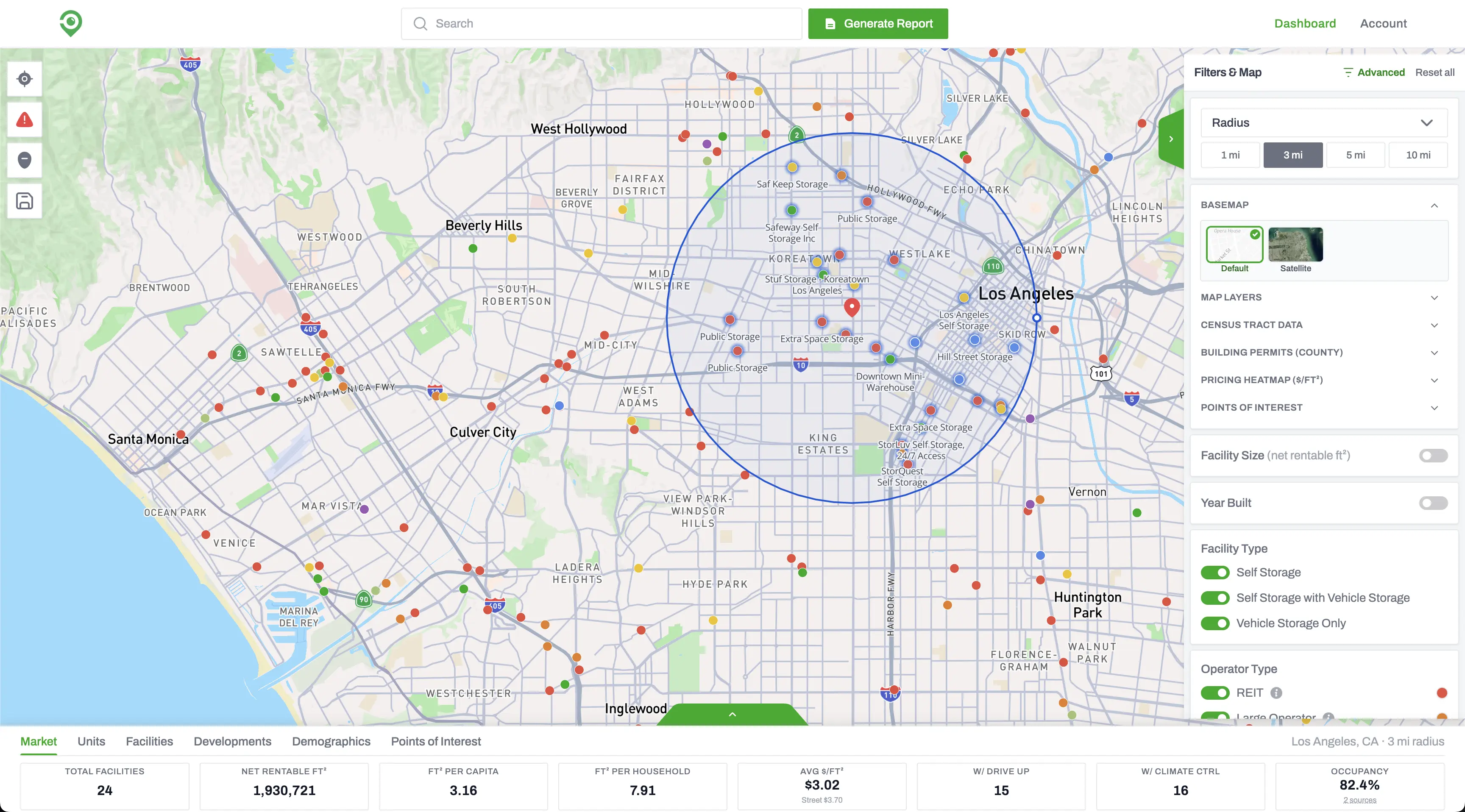 Storage Market Analysis Map